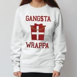 Gangsta Wrappa Sweatshirt. Christmas Jumper, Funny, Father Christmas, Rapper, Christmas Sweater, Xmas, Gangster, Festive Jumper