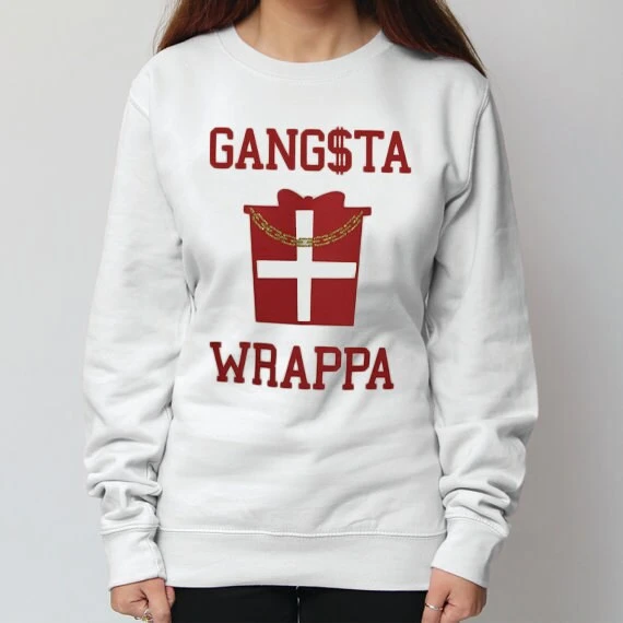 Gangsta Wrappa Sweatshirt. Christmas Jumper, Funny, Father Christmas, Rapper, Christmas Sweater, Xmas, Gangster, Festive Jumper 2 Gangsta Wrappa Sweatshirt. Christmas Jumper, Funny, Father Christmas, Rapper, Christmas Sweater, Xmas, Gangster, Festive Jumper
