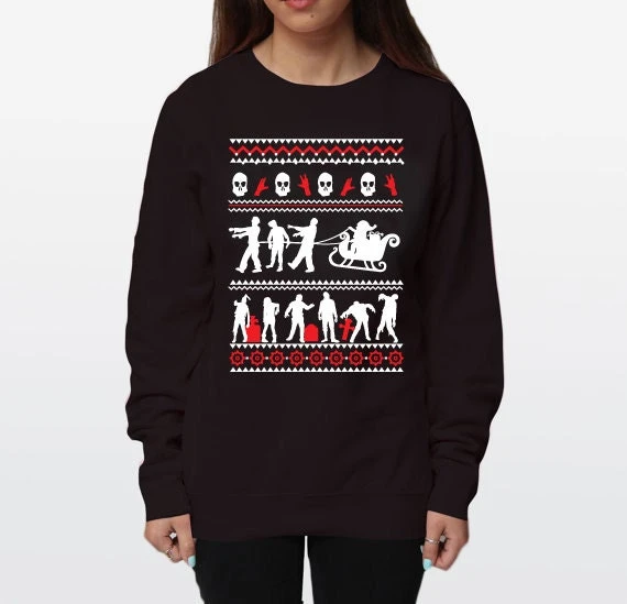 Zombie Christmas Sweater. Sweatshirt, Hoodie, Jumper, Cute, Xmas Novelty, Jumper, Zombies Dead, Apocalypse, Santa Festive Jumper 3 Zombie Christmas Sweater. Sweatshirt, Hoodie, Jumper, Cute, Xmas Novelty, Jumper, Zombies Dead, Apocalypse, Santa Festive Jumper