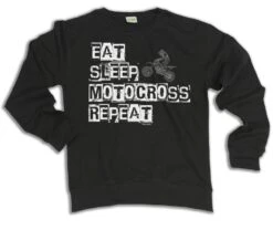 Eat Sleep MOTOCROSS Repeat Motorbike Hoodie Or Organic Sweater Birthday Christmas, Sustainable Gift