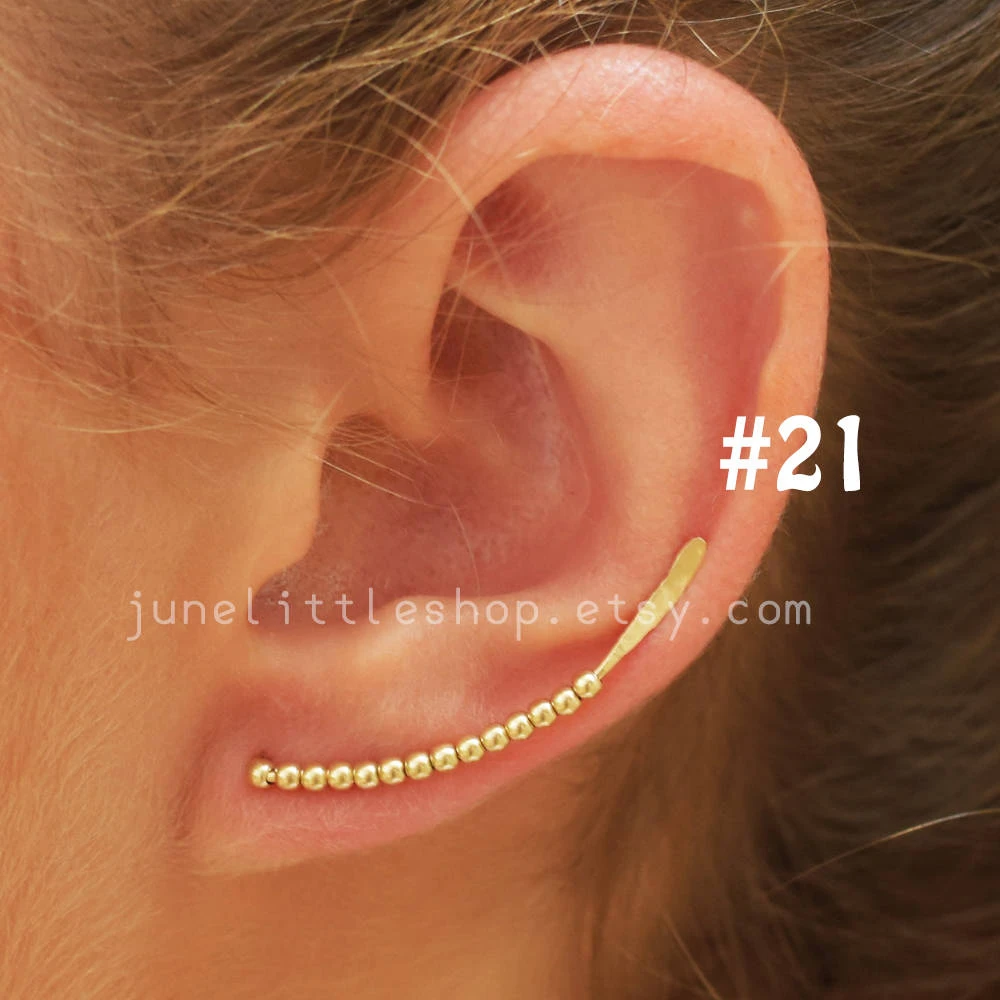 Shiny Ear Climber Earrings, Gold Ear Jackets, Olive Ear Climber, GoldBar Earrings, BeadedEarring, Everyday Earrings, Christmas Sale 8 Shiny Ear Climber Earrings, Gold Ear Jackets, Olive Ear Climber, GoldBar Earrings, BeadedEarring, Everyday Earrings, Christmas Sale - Image 6
