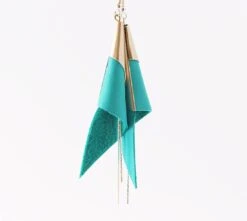 Christmas Gift Woman - "arum" Blue Turquoise Plated Silver Earrings