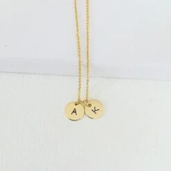 Gold Double Initial Necklace, Monogram Necklace, Gift For Women, Christmas Gift, Gift For Mum, Initial Necklace, Personalised Gift, Couple