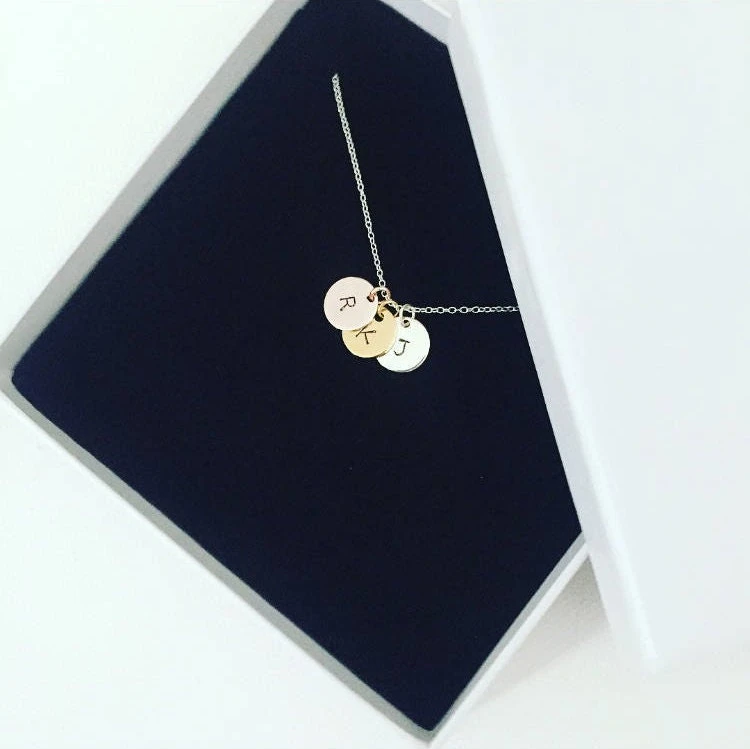 Triple Initial Necklace, Personalised Necklace, Monogram Necklace, Christmas Gift, Gift For Mum, Family Necklace, Mum Necklace, Gift For Her 4 Triple Initial Necklace, Personalised Necklace, Monogram Necklace, Christmas Gift, Gift For Mum, Family Necklace, Mum Necklace, Gift For Her - Image 2