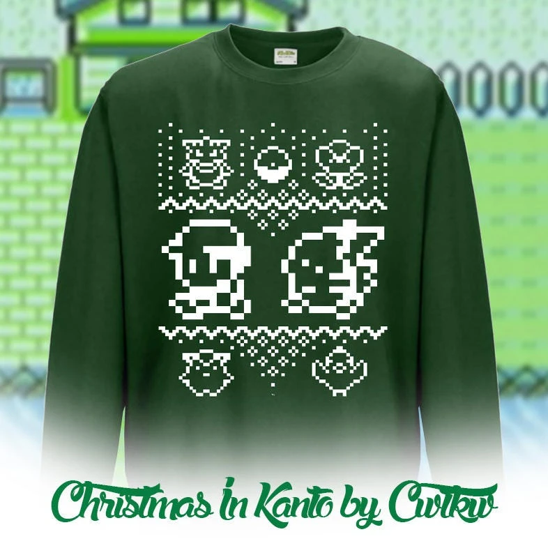 Christmas In Kanto - Retro Pokemon Christmas Jumper - Completely Original Design By Cwtkw 4 Christmas In Kanto - Retro Pokemon Christmas Jumper - Completely Original Design By Cwtkw - Image 2