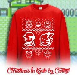 Christmas In Kanto - Retro Pokemon Christmas Jumper - Completely Original Design By Cwtkw