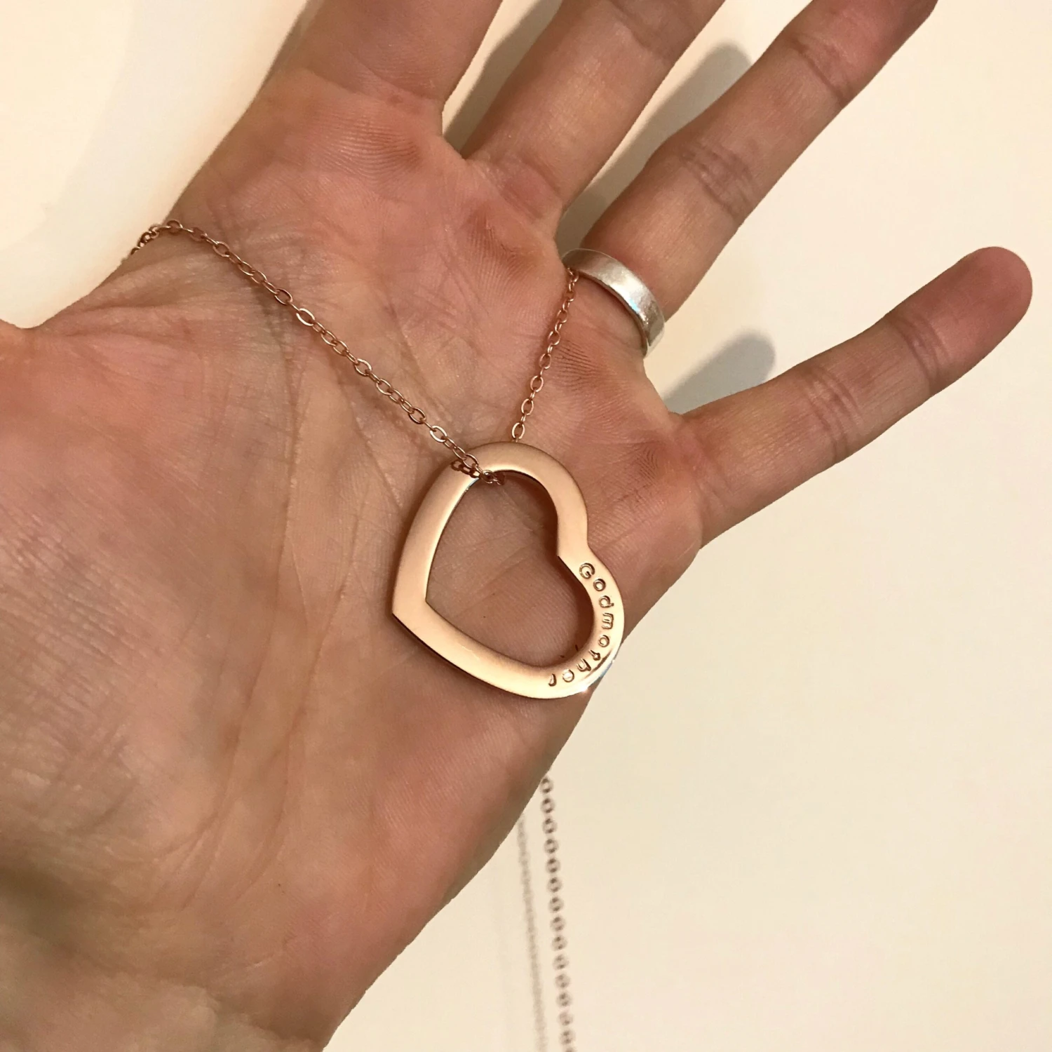 Personalised Heart Necklace, Stamped Jewellery, Customised Jewelry, Name Necklace, Gifts For Her, Mothers Day, Christmas Present, Valentines 6 Personalised Heart Necklace, Stamped Jewellery, Customised Jewelry, Name Necklace, Gifts For Her, Mothers Day, Christmas Present, Valentines - Image 4