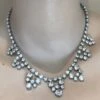 Stunning Super Sparkly 1950s Diamanté Clear Silver Rhinestone Necklace Vintage Christmas Bling