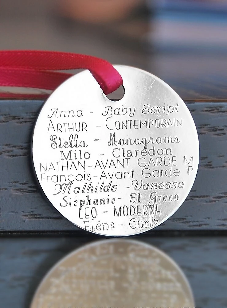 Personalized Necklace Silver 925 Medal 20mm With Engraving Unique Christmas Gift Wedding Anniversary Birth For Woman 5 Personalized Necklace Silver 925 Medal 20mm With Engraving Unique Christmas Gift Wedding Anniversary Birth For Woman - Image 3