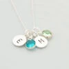 Two Initial Necklace - Silver Double Disc Necklace With Initial - 2 Birthstone Pendant - Personalised Two Children Necklace - Christmas -Jewellery Paradise il fullxfull.1638155188 j8ra
