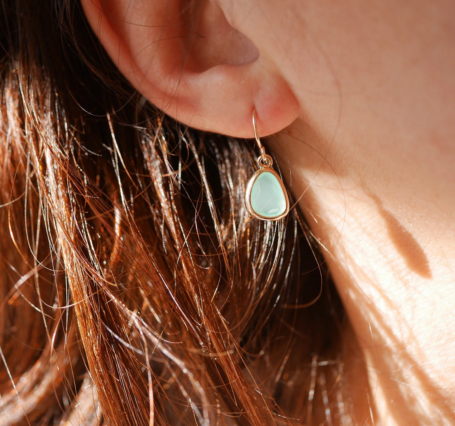 Christmas Gift - Mint Stone Earrings - Drop Earrings - Gold Plated Earrings - Glass Stone - Stone Jewelry - Mint Jewels - Mint And Gold 5 Christmas Gift - Mint Stone Earrings - Drop Earrings - Gold Plated Earrings - Glass Stone - Stone Jewelry - Mint Jewels - Mint And Gold - Image 3