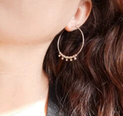 Christmas Gift - Sterling Silver Boho Hoop Earrings - Drop Round Earrings - Circle Silver Earrings - Minimalist Jewels - Thin Earrings
