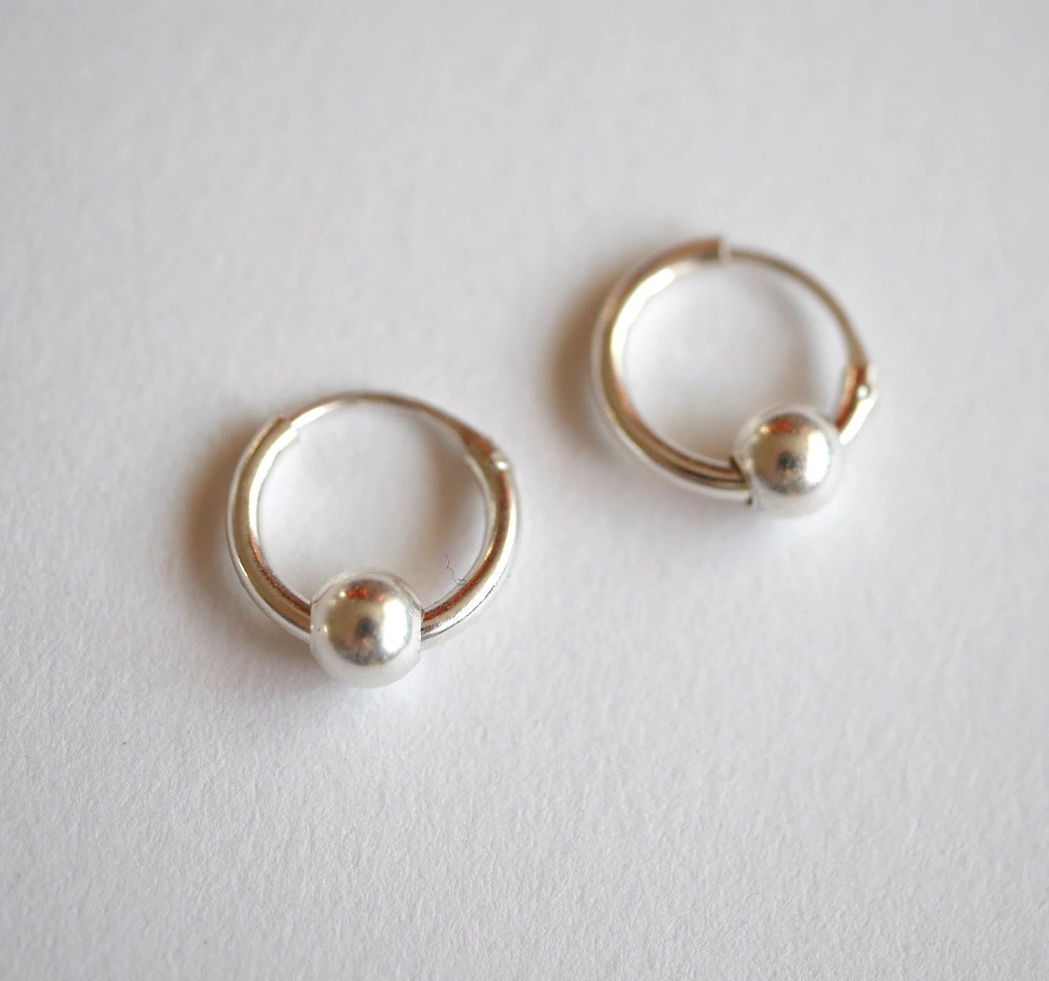 Christmas Gift - Sterling Silver Hoop Earrings -Round Earrings - Circle Silver Earrings - Minimalist Jewels - Thin Earrings - Boho Ear 4 Christmas Gift - Sterling Silver Hoop Earrings -Round Earrings - Circle Silver Earrings - Minimalist Jewels - Thin Earrings - Boho Ear - Image 2