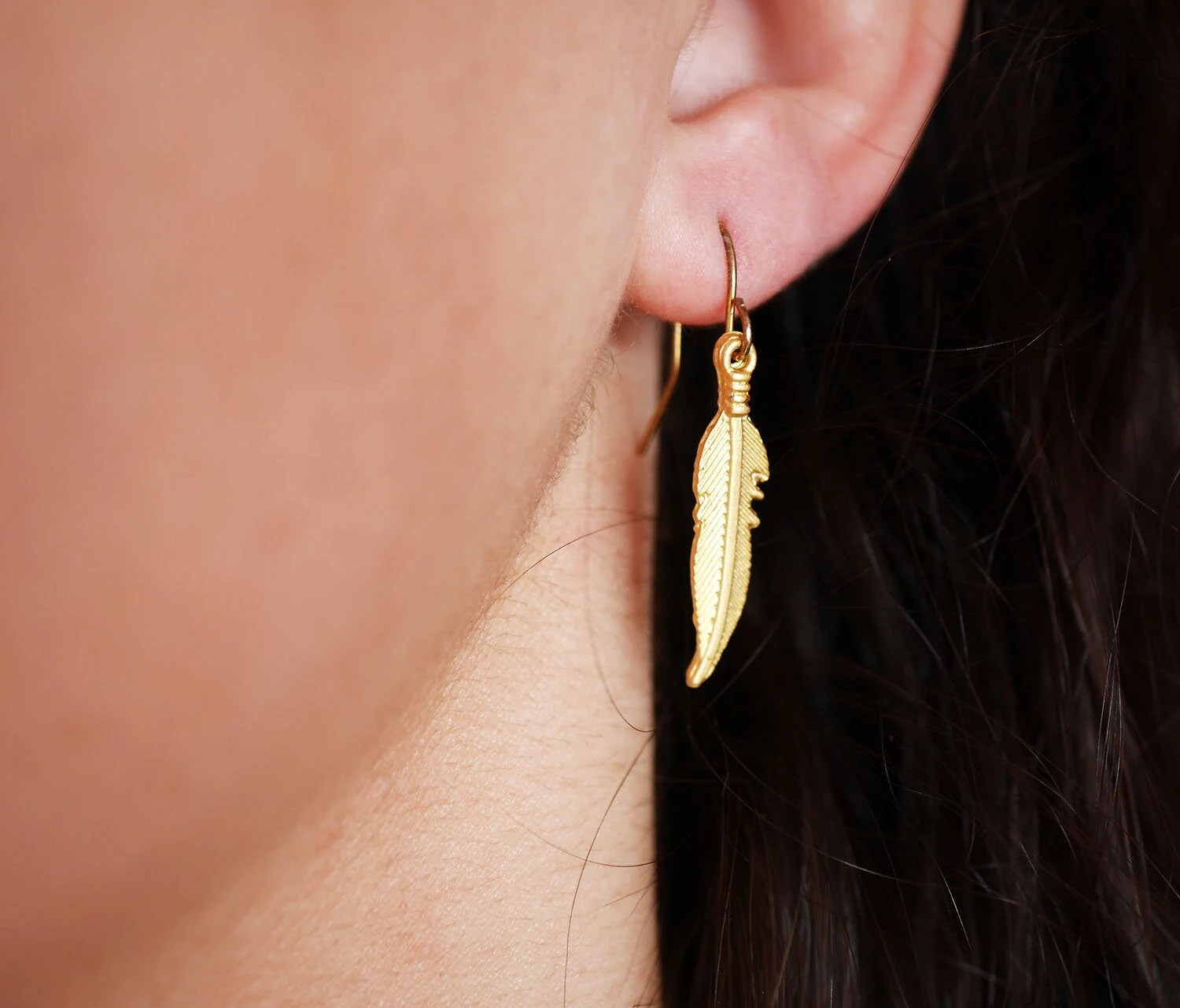 Christmas Gift - Gold Plated Feathers Earrings - Feather Earrings - Gold Plated Earrings - Boho Earrings - Wedding Jewelry - Bridesmaid 5 Christmas Gift - Gold Plated Feathers Earrings - Feather Earrings - Gold Plated Earrings - Boho Earrings - Wedding Jewelry - Bridesmaid - Image 3