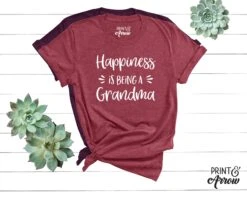 Happiness Is Being A Grandma Shirt, Grandparent Gifts, Grandma Gift, Christmas Gift For Grandma, Pregnancy Announcement Grandparents