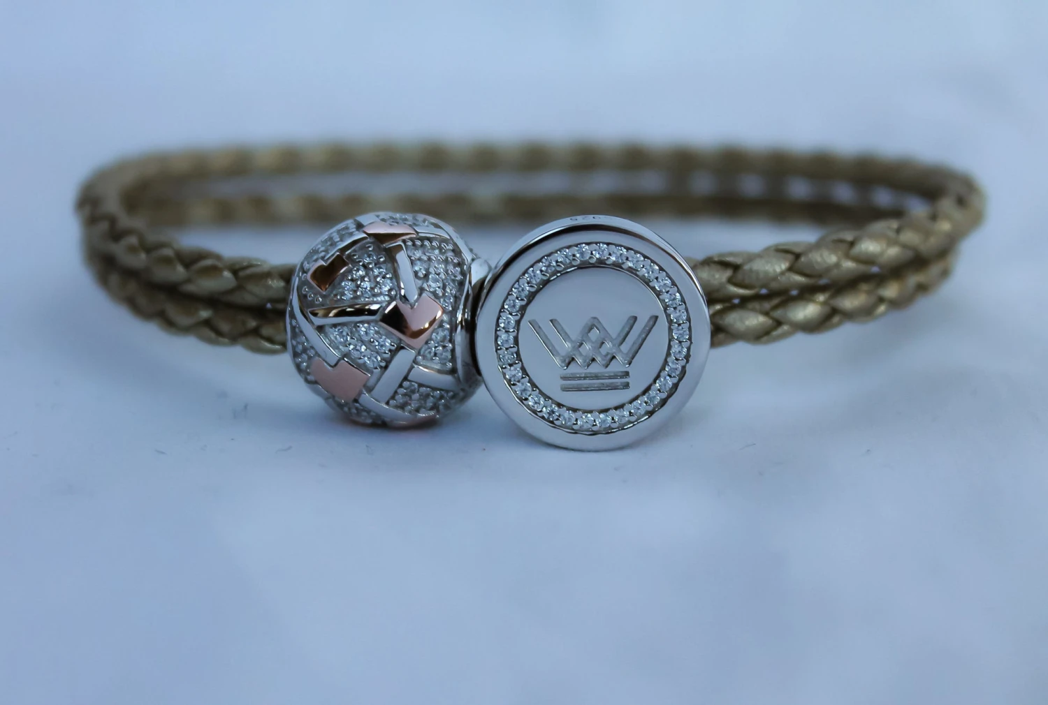 Leather Charm Bracelet For Women Silver Clasp Crystal Hearts Fastener Bead Sterling Silver Leather Colour- Black, Gold, Silver Christmas 5 Leather Charm Bracelet For Women Silver Clasp Crystal Hearts Fastener Bead Sterling Silver Leather Colour- Black, Gold, Silver Christmas - Image 3