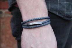 Triple Wrap Leather Bracelet For Men Jewellery Gift For Birthday Or Christmas Stainless Steel Gunmetal Plating