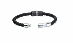 Leather Bracelet For Men Carbon Black Crystals- Braided Black Leather Jewellery Gift For Birthday Or Christmas Stainless Steel 8 Leather Bracelet For Men Carbon Black Crystals- Braided Black Leather Jewellery Gift For Birthday Or Christmas Stainless Steel -Jewellery Paradise il fullxfull.1717110552 hs9d