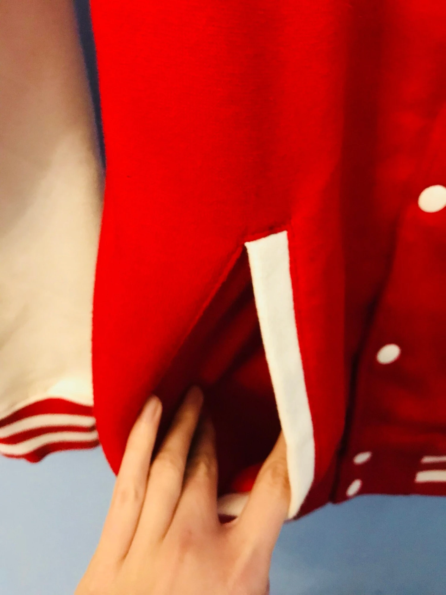 Kawaii Red White Varsity Jacket Handmade Applique Cardigan Jacket Hearts Applique Eye Applique Designer Jacket Christmas Gift 7 Kawaii Red White Varsity Jacket Handmade Applique Cardigan Jacket Hearts Applique Eye Applique Designer Jacket Christmas Gift - Image 5