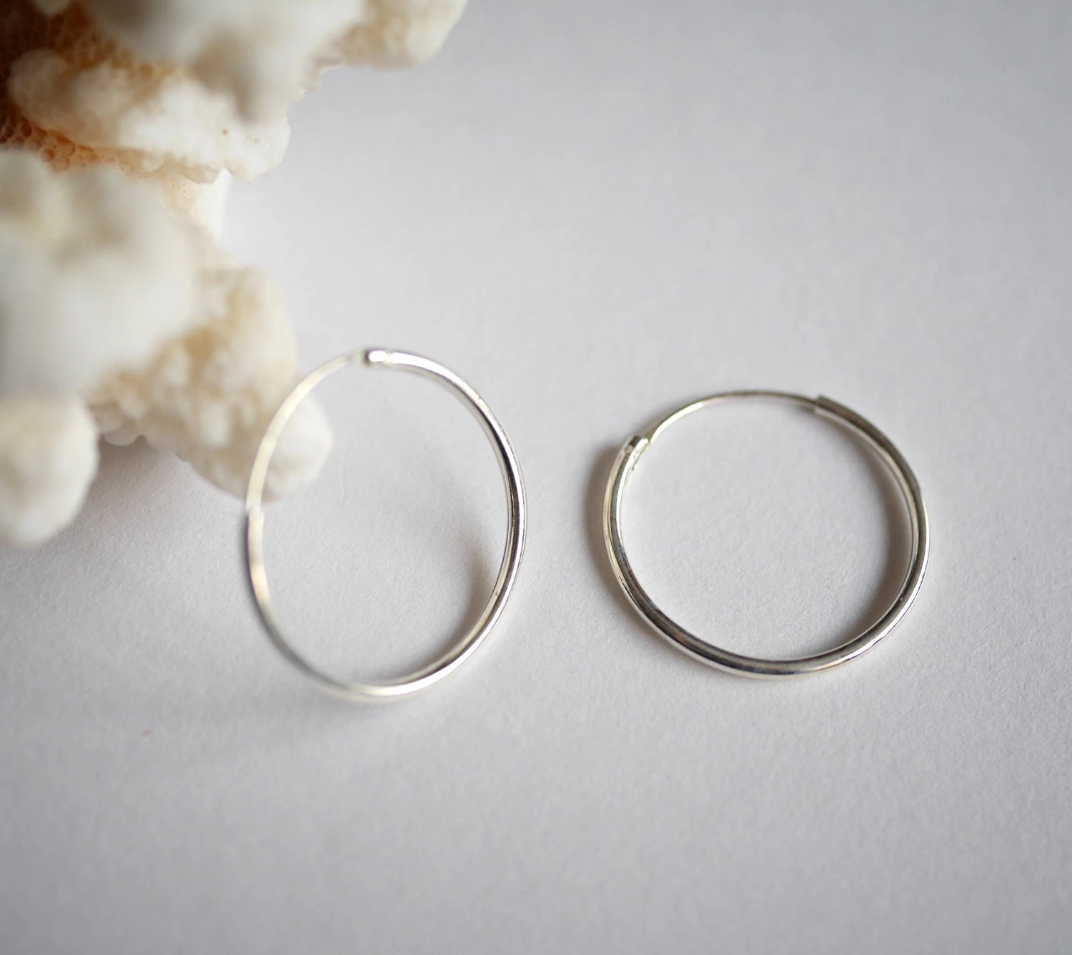 Christmas Gift - Sterling Silver Hoop Earrings -Round Earrings - Circle Silver Earrings - Minimalist Jewels - Thin Earrings 7 Christmas Gift - Sterling Silver Hoop Earrings -Round Earrings - Circle Silver Earrings - Minimalist Jewels - Thin Earrings - Image 5