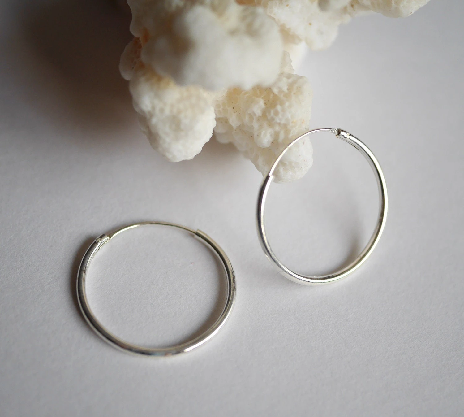 Christmas Gift - Sterling Silver Hoop Earrings -Round Earrings - Circle Silver Earrings - Minimalist Jewels - Thin Earrings 8 Christmas Gift - Sterling Silver Hoop Earrings -Round Earrings - Circle Silver Earrings - Minimalist Jewels - Thin Earrings - Image 6