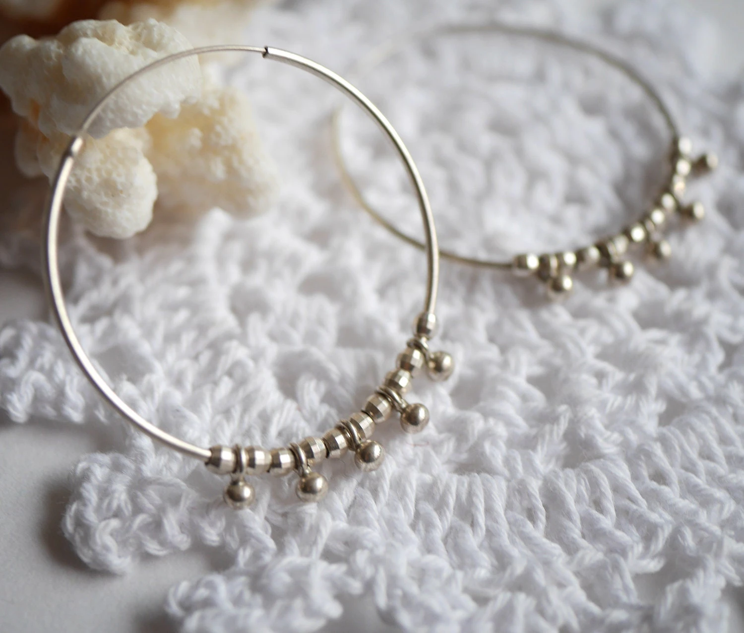 Christmas Gift - Sterling Silver Boho Hoop Earrings - Drop Round Earrings - Circle Silver Earrings - Minimalist Jewels - Thin Earrings 7 Christmas Gift - Sterling Silver Boho Hoop Earrings - Drop Round Earrings - Circle Silver Earrings - Minimalist Jewels - Thin Earrings - Image 5