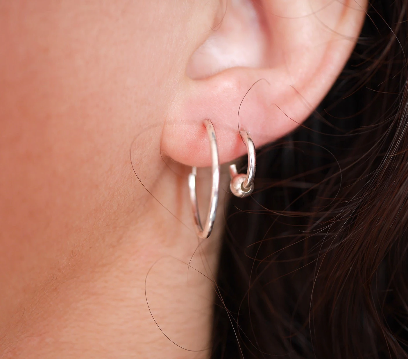 Christmas Gift - Sterling Silver Hoop Earrings -Round Earrings - Circle Silver Earrings - Minimalist Jewels - Thin Earrings - Boho Ear 9 Christmas Gift - Sterling Silver Hoop Earrings -Round Earrings - Circle Silver Earrings - Minimalist Jewels - Thin Earrings - Boho Ear - Image 7