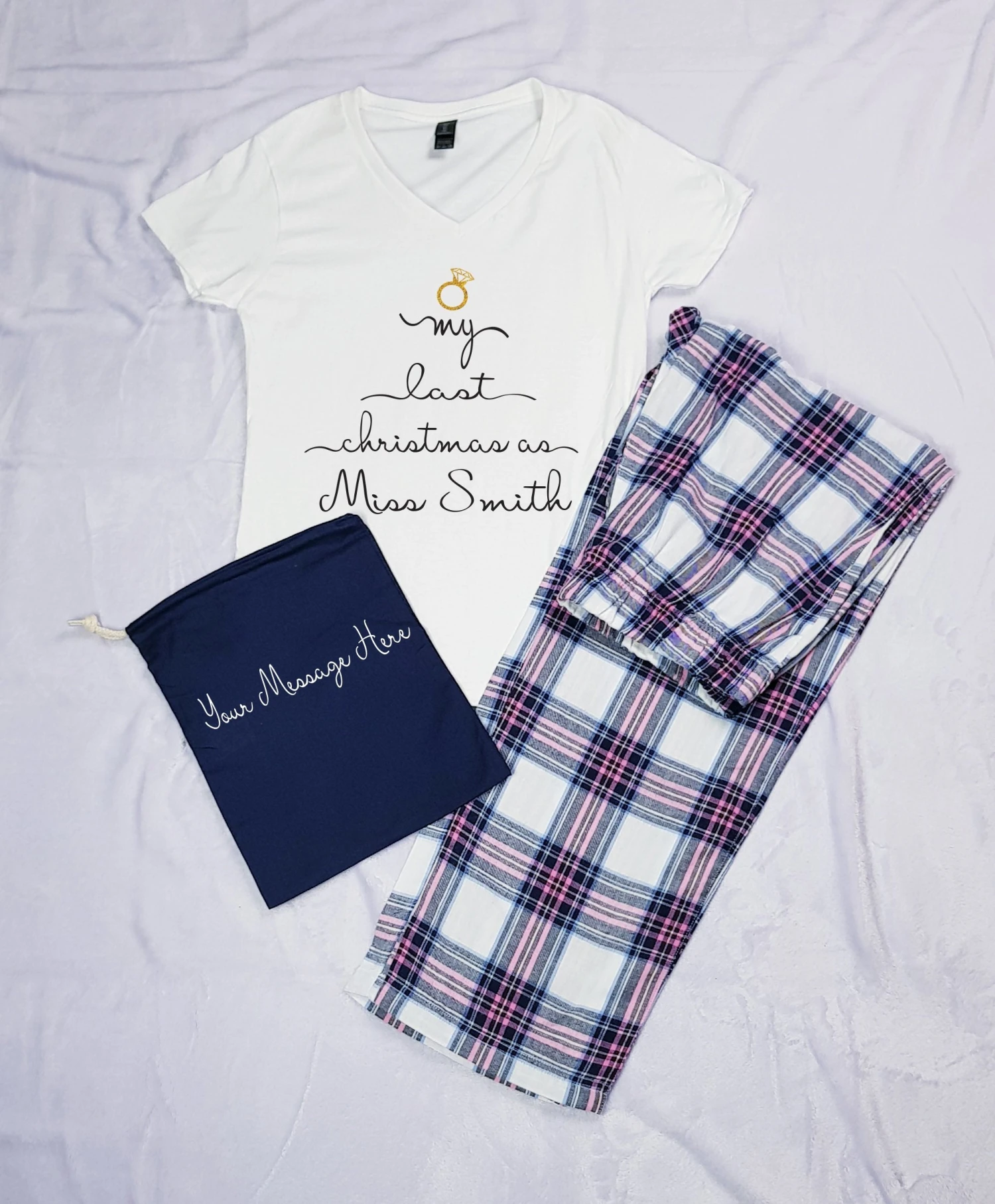 Personalised Last Christmas As A Miss Pyjamas, Christmas Pjs, Bride To Be Gift, Xmas Pyjamas, Christmas Sweatshirt 3 Personalised Last Christmas As A Miss Pyjamas, Christmas Pjs, Bride To Be Gift, Xmas Pyjamas, Christmas Sweatshirt