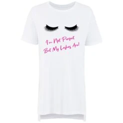 Oversized Lashes Nightie I'm Not Perfect But My Lashes Are Mothers Day Mum Present Birthday Christmas Pet Present -Jewellery Paradise il fullxfull.1767792268 6lbw