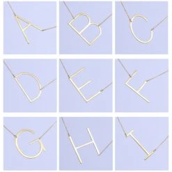 Engraved Necklace, Personalised Large Initial Sideways Necklace, Large Icon Necklace, Gold Letter Necklace, Christmas Gifts, Christmas Gifts -Jewellery Paradise il fullxfull.1768080626 7r5n