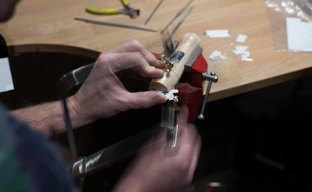 Christmas Gift Hand Cut Sterling Silver Nose Stud. Christmas Gift. Tiny Christmas Nose Stud. Unique Nose Piercing. L-shape Post. 11 Christmas Gift Hand Cut Sterling Silver Nose Stud. Christmas Gift. Tiny Christmas Nose Stud. Unique Nose Piercing. L-shape Post. - Image 9