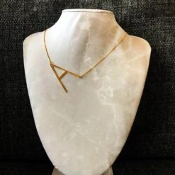 Christmas Gifts, Large Initial Necklace, Gold Initial, Sterling Silver Initial Necklace, Sideways Initial, Large Icon, Mother's Day Gift