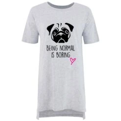 Oversized Pug Nightie Being Normal Is Boring Mothers Day Mum Present Birthday Christmas Pet Present