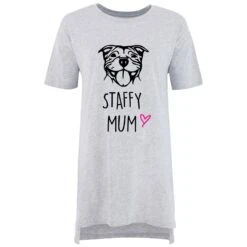 Oversized Staffy Mum Nightie Mothers Day Mum Present Birthday Christmas Pet Present Staffordshire Bull Terrier