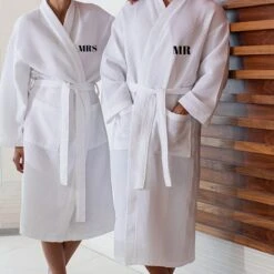 Couple Robes - Couple Gift - Waffle Robes - Matching Robes - Wedding Gift - White Robe - Spa Robe - Embroidered Robe - Christmas Gift -Jewellery Paradise il fullxfull.1869988153 sgc1
