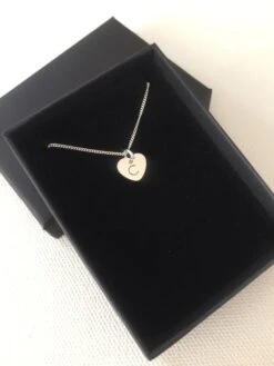 Silver Initial Necklace, Personalised Necklace, Heart Necklace, Monogram, Christmas Gift, Gifts For Her, Couple Gift, Mum Gift, Bridesmaid -Jewellery Paradise il fullxfull.1880275321 41ye