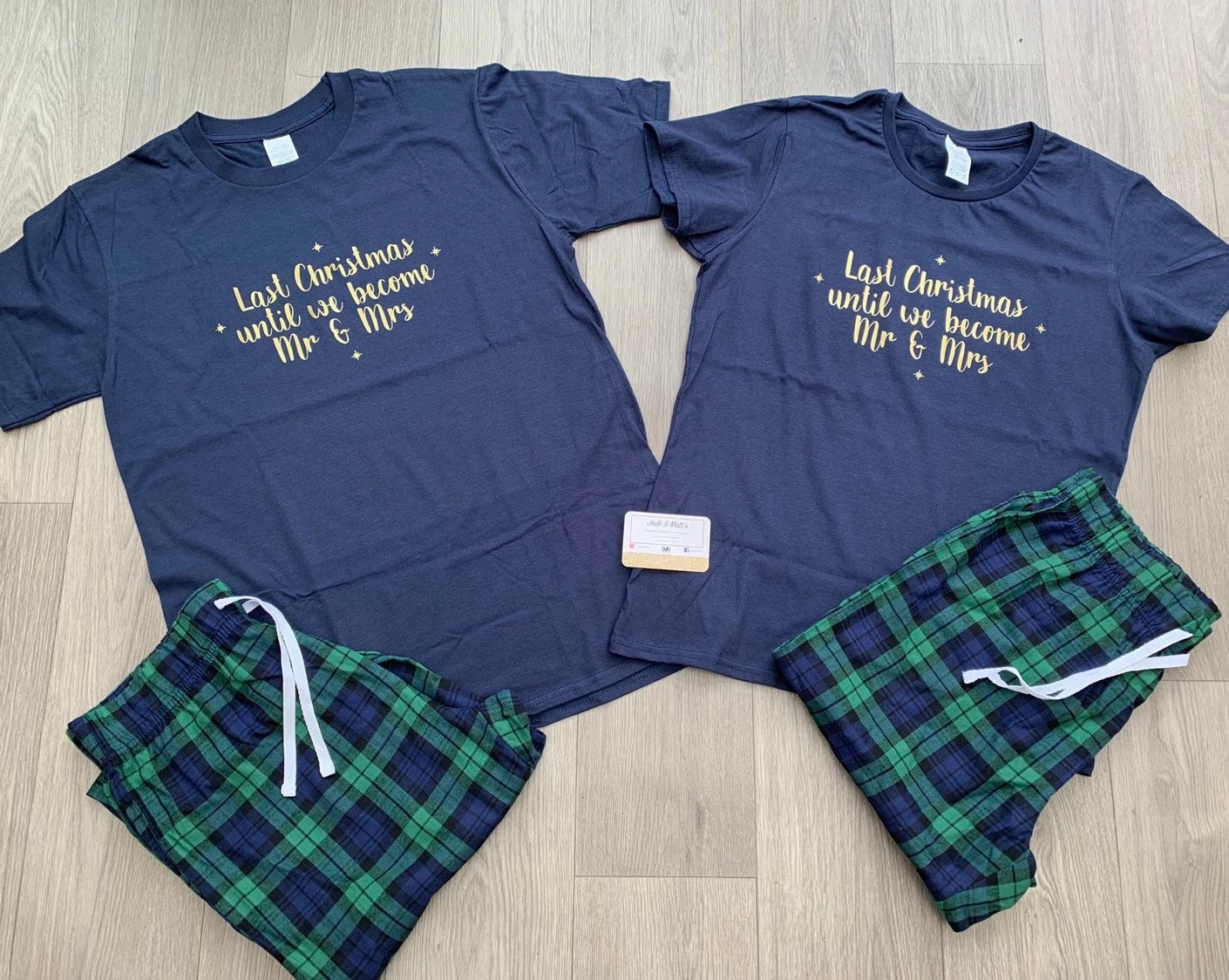 Last Christmas Until Mr And Mrs Navy Pjs, Personalised, Tartan Pyjamas, Gift, Bride To Be, Couple PJ Set, Couples Set, Matching Pjs 3 Last Christmas Until Mr And Mrs Navy Pjs, Personalised, Tartan Pyjamas, Gift, Bride To Be, Couple PJ Set, Couples Set, Matching Pjs
