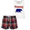 Ladies Mummy Bear Pyjamas Christmas PJ's Pyjamas Tartan Frill Shorts Mothers Day -Jewellery Paradise il fullxfull.2013351272 dhxr