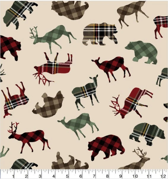 Buffalo Plaid Wild Life Flannel Pajama Pants, Green Buffalo Plaid Bear Pajama Pants, Matching Family Pajamas, Christmas Pajamas, Deer Pjs 4 Buffalo Plaid Wild Life Flannel Pajama Pants, Green Buffalo Plaid Bear Pajama Pants, Matching Family Pajamas, Christmas Pajamas, Deer Pjs - Image 2