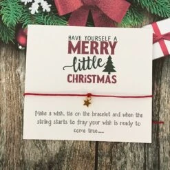 Set 6 Christmas Card Wish String Gift Vintage Wreath Choice Of Charm Bracelet Y60 WHITE 11 Set 6 Christmas Card Wish String Gift Vintage Wreath Choice Of Charm Bracelet Y60 WHITE -Jewellery Paradise il fullxfull.2032375114 bt7f