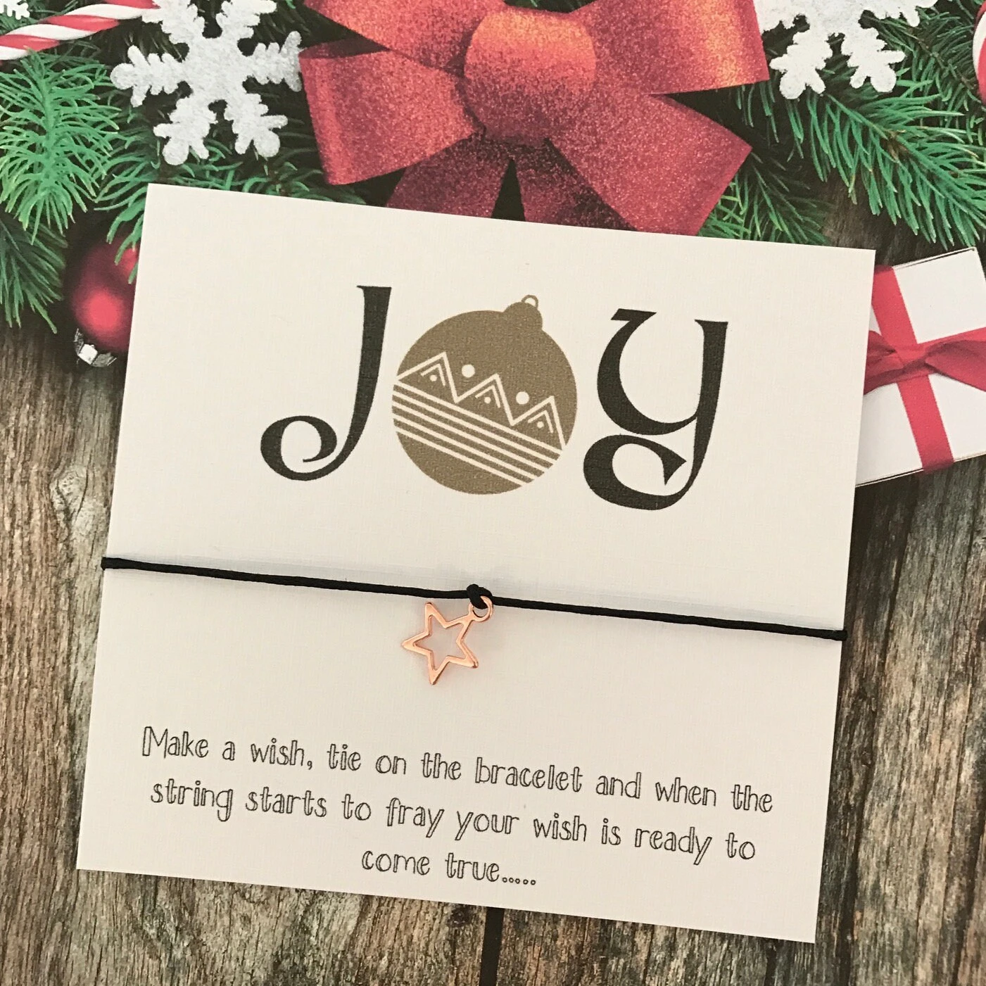 Set 6 Christmas Card Wish String Gift Vintage Wreath Choice Of Charm Bracelet Y60 WHITE 8 Set 6 Christmas Card Wish String Gift Vintage Wreath Choice Of Charm Bracelet Y60 WHITE - Image 6