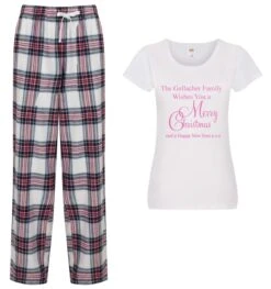Ladies Personalised Christmas Pyjamas Ho Ho Ho PJ's Pyjamas Trousers -Jewellery Paradise il fullxfull.2044996305 8kss