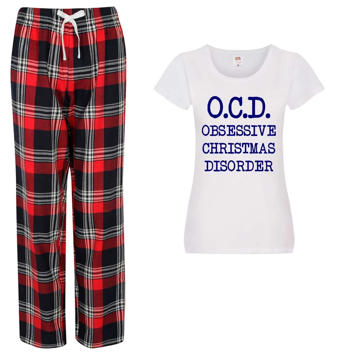 Ladies Christmas Pyjamas OCD Obsessive Christmas Disorder PJ's Pyjamas Trousers 3 Ladies Christmas Pyjamas OCD Obsessive Christmas Disorder PJ's Pyjamas Trousers