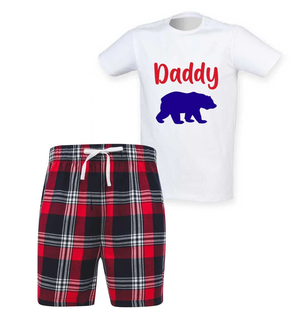 Daddy Bear Tartan Pyjamas Christmas PJ's Shorts Pajamas Fathers Day Tartan Set 4 Daddy Bear Tartan Pyjamas Christmas PJ's Shorts Pajamas Fathers Day Tartan Set - Image 2