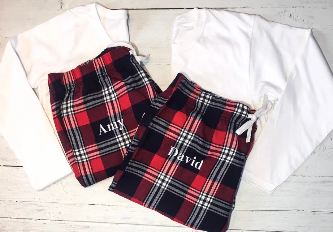 Matching Couples Christmas Pyjamas, Personalised Pyjama Sets , Mr And Mrs Matching Couples Gift, 1st Christmas As Family , Couple First Xmas 6 Matching Couples Christmas Pyjamas, Personalised Pyjama Sets , Mr And Mrs Matching Couples Gift, 1st Christmas As Family , Couple First Xmas - Image 4