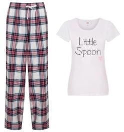 Little Spoon PJ's Pyjamas Honeymoon Tartan Valentines Christmas Gift