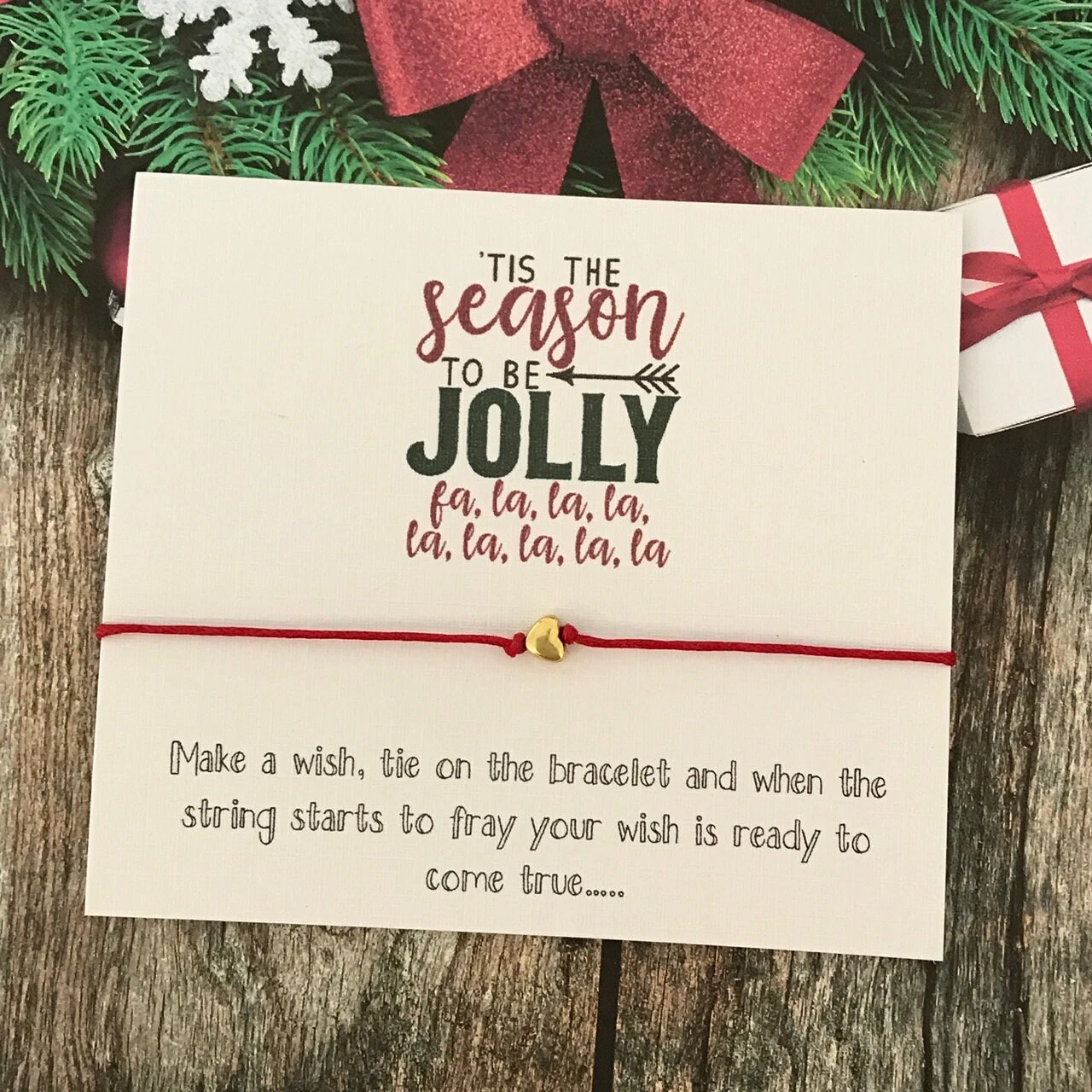 Set 6 Christmas Card Wish String Gift Vintage Wreath Choice Of Charm Bracelet Y60 WHITE 9 Set 6 Christmas Card Wish String Gift Vintage Wreath Choice Of Charm Bracelet Y60 WHITE - Image 7