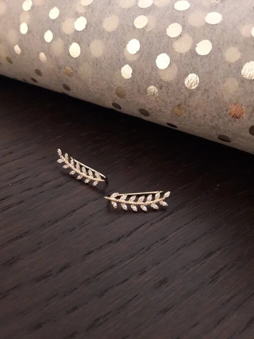 Gold Plated Earrings Lobe Contour Ear Wheat Ear Zirconium Ear Cuff Christmas Gift For Woman Gift For Woman -Jewellery Paradise il fullxfull.2091943918 nr0q