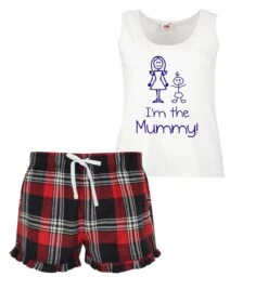 Ladies Mummy Pyjamas I'm The MummyPJ's Pyjamas Tartan Frill Shorts Mothers Day Christmas 7 Ladies Mummy Pyjamas I'm The MummyPJ's Pyjamas Tartan Frill Shorts Mothers Day Christmas -Jewellery Paradise il fullxfull.2103252671 3rsf