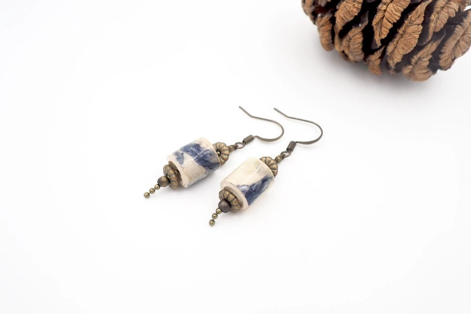 Short Paper Earrings Inclusion Of Flower And Brass, Short Earrings, Women's Earrings, Women's Jewelry, Christmas 3 Short Paper Earrings Inclusion Of Flower And Brass, Short Earrings, Women's Earrings, Women's Jewelry, Christmas